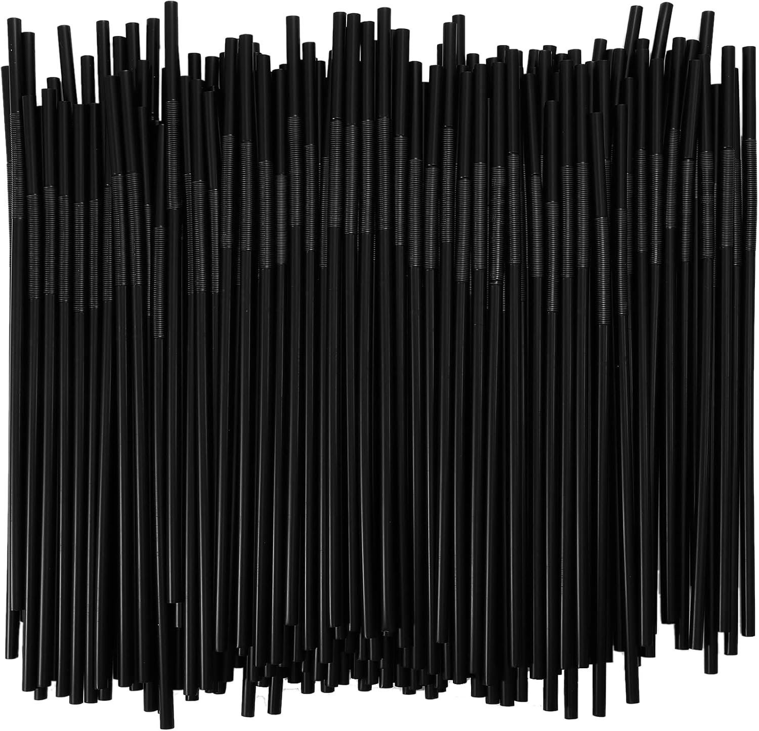 500 Pcs Black Straws,Disposable Plastic Drinking Straws,Extra Long Flexible Stra