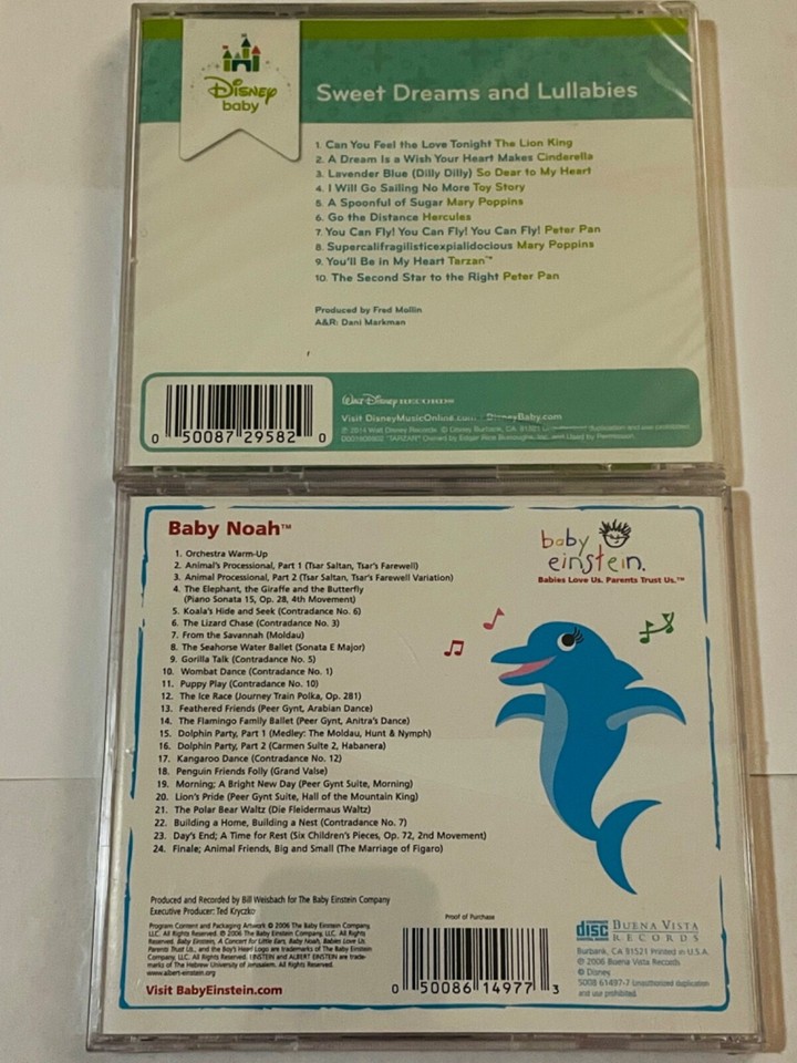 Sweet Dreams and Lullabies Disney CD NEW +BONUS Baby Einstein Noah ...