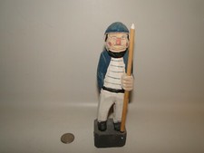 Wooden Carved Pirate Figure 8" Tall
