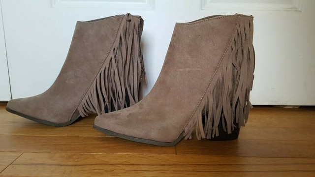 beige western ankle boots