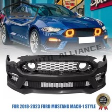 For 2018-2023 Mustang Mach-1 Style Front Bumper Conversion With Lip Led Grille