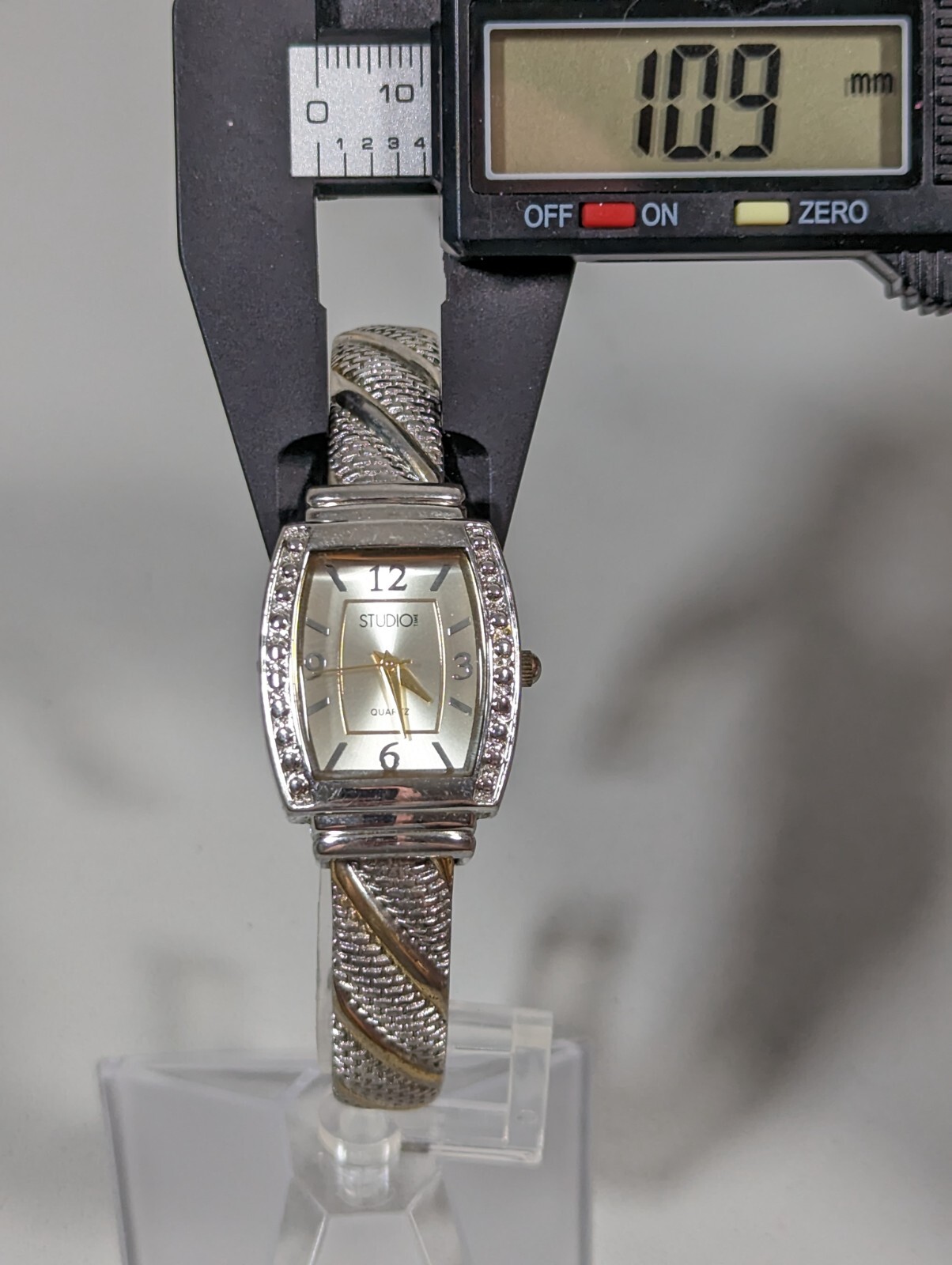 Studio Silver Tone Dial Rectangle Case Hinge Open… - image 6