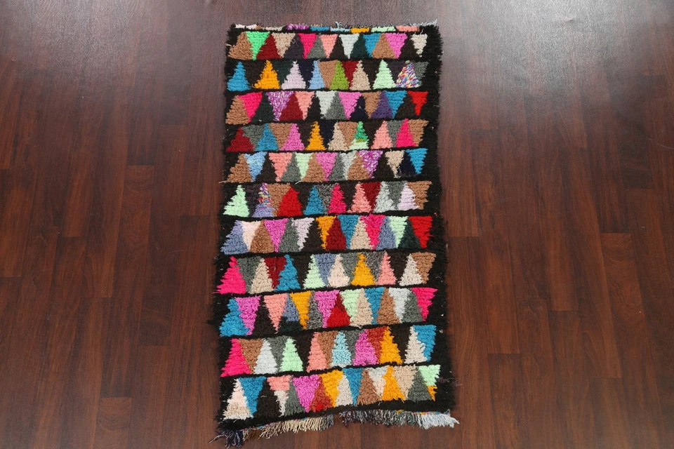 3'x6' Modern Geometric Moroccan Oriental Area Rug Hand-knotted Wool Foyer Carpet - Image 2 of 4