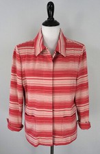 Doncaster White Pink Striped Collared Blazer Coat Jacket Size 16