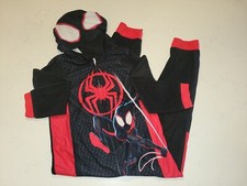 Spider-man Boys Across The Spider-Verse Fleece Hooded Pajama Sleeper Size 10