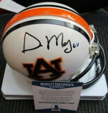 GUS MALZAHN SIGNED AUBURN TIGERS MINI HELMET BECKETT COA T23064