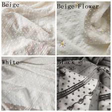 Tissu Chiffon 1M Beige Brodé Floral Mince DIY Robe Jupe Costume