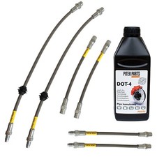 Piterparts® Stahlflex Bremsleitung für BMW e36 vorne hinten ISO (für Scheibenbre