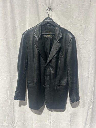 Chaqueta de Cuero Italiana Vera Pelle De Colección Talla 48 Hecha en Italia - Imagen 1 de 3