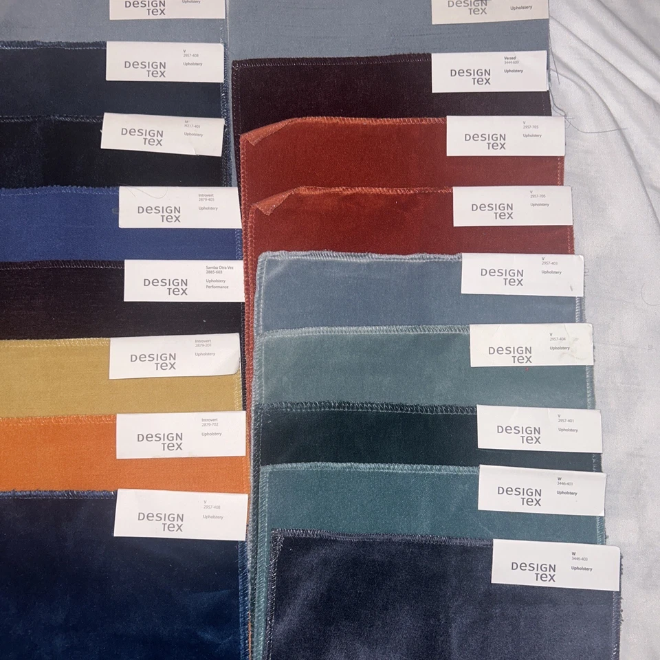 DESIGN TEX Designer Interior Upholstery Samples 25 Swatches Performance Velvet - Image 4 of 4