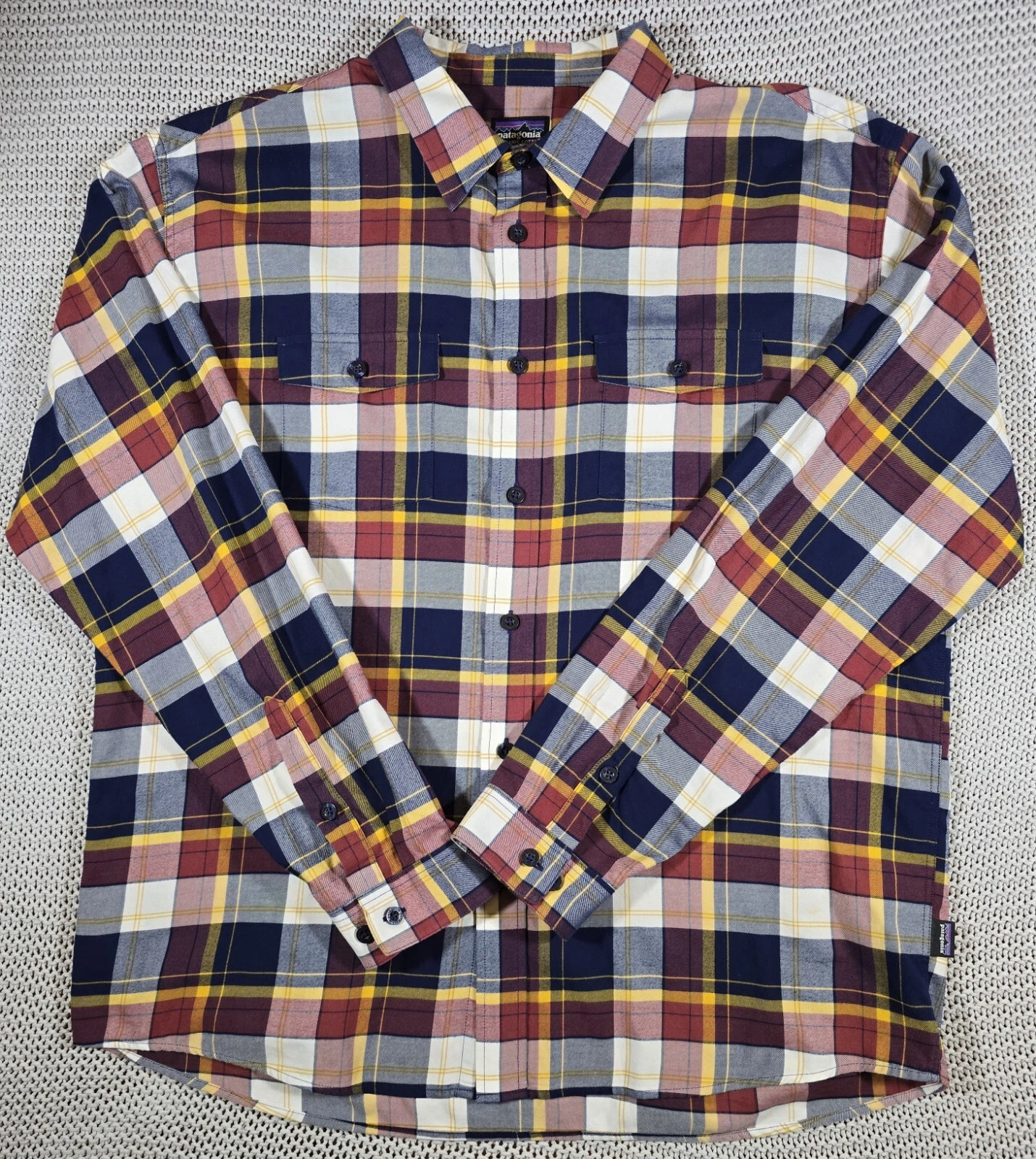 Patagonia Organic Cotton Button Up Shirt Men Sz XL Plaid Long Sleeve Gorpcore
