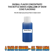 BEACH BUM SYRUP MIX SNOW CONE/ SHAVED ICE Flavor GALLON CONCENTRATE #1