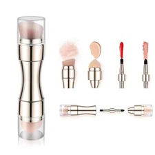 4in1 Travel Makeup Brush Set Eyeshadow Eye Lip Face Concealing Foundation Brush