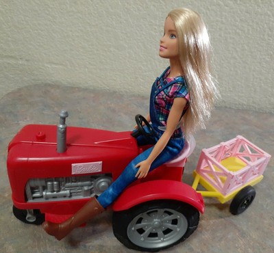 farmer barbie with tractor