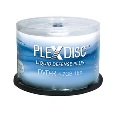 50-Pak PlexDisc 16X =Liquid Defense Plus= Glossy Water-Resist Inkjet Hub DVD-R's