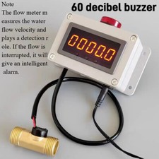 Digital Water Flow Velocity Measuring Meter 1/2" Flow Alarm Sensor 1-25 L/Min