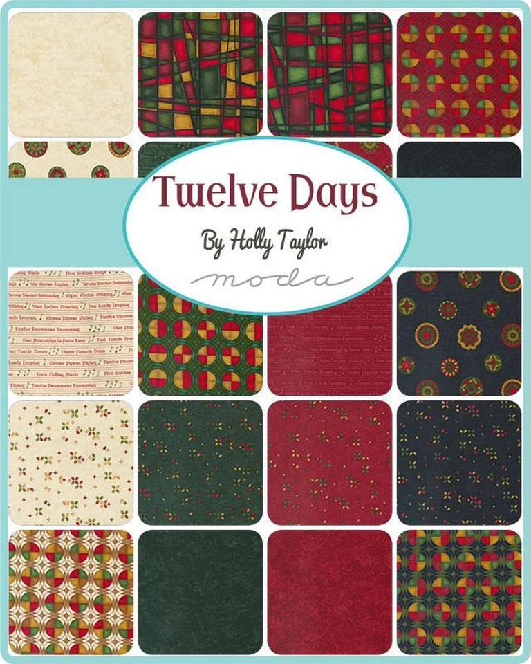 Twelve Days Moda Charm Pack 42 100% Cotton 5" Precut Fabric Squares - Image 2 of 4