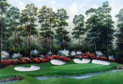 Charles Beck Azalea 13th Hole Augusta National Golf Print - 16