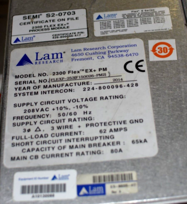 575-800325-417 / 2300 FLEX EX +PM CHAMBER / LAM RESEARCH