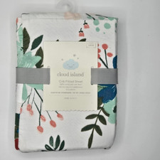 Cloud Island NWT Fitted Crib Sheet Meadow Theme 100 Cotton 28 in x 52 in