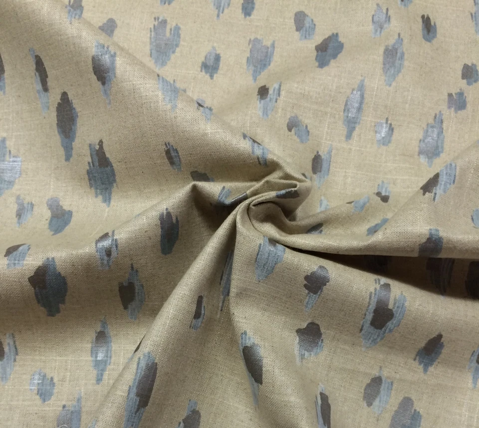 BALLARD DESIGNS CLEO GLACIER BLUE METALLIC SHIMMER LINEN  FABRIC BY YARD 56"W - Image 4 of 4