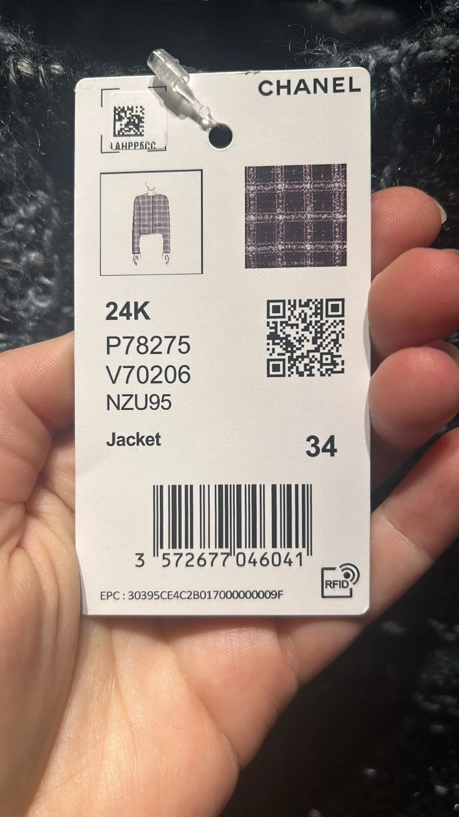 CHANEL Giacca Tweed Collezione 2024 2025 Nero Blu