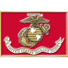B0201 Red US Marine Corps Belt Buckle 3.25''