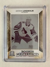 2017-18 Upper Deck The Cup Anton Lindholm Rookie Masterpieces Magenta Plate 1/1