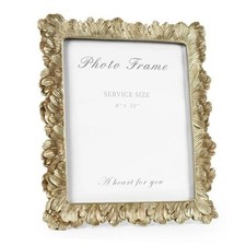 8x10 Picture Frame Vintage Gold Frames, Elegant 8x10 inches Feather Petal Gold