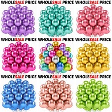 5" 10" 12" CHROME BALLOONS METALLIC LATEX PEARL Helium Baloons Birthday Party UK