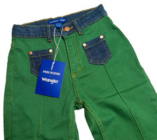 Mini Rodini X Wrangler Jean Girls 7-9 Years EU 128/134 Green Organic Flared