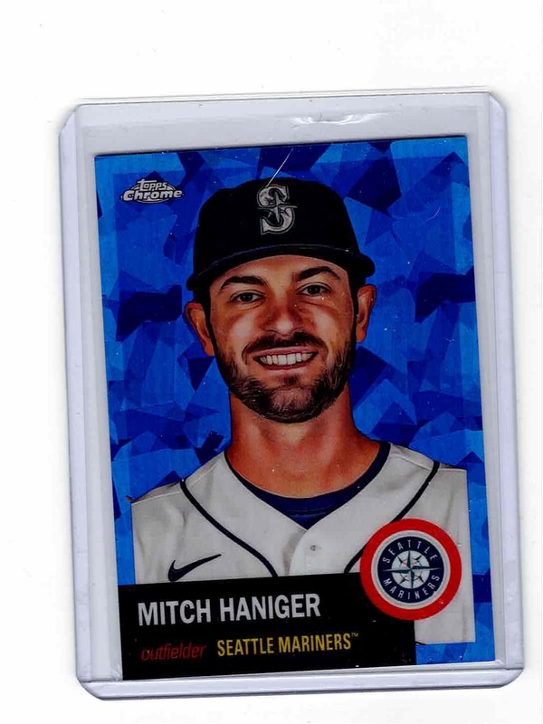 Mitch Haniger 2022 Topps Chrome Platinum #/100 Blue Atomic Refractor Mariners