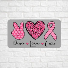 Peace Love Cure Pink Ribbon Breast Cancer Awareness Sticker Vinyl Decal