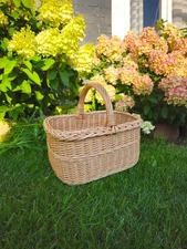 Handwoven Wicker Basket – Rustic Willow Picnic, Market or Storage Basket