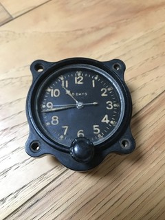 Vintage 8 Day Airplane Cockpit Clock U.S.N. Elgin