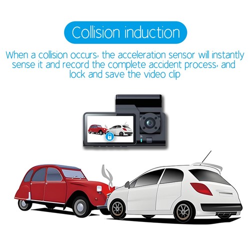 Dash Cam, 3 Channel Dash Cam, 1080P + 480P + 480P Dash Cam Front and Inside, ... - Picture 5 of 9