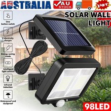 98LED Solar PIR Motion Sensor Light Outdoor Garden Wall Security Flood Lamp