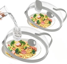 Microwave Splatter Cover with Water Steamer for Food - 10 Inch Steam Microwave S