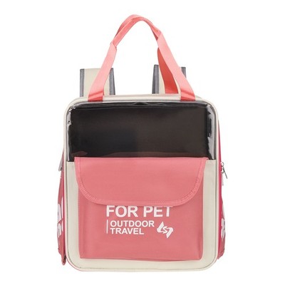 Für Small Cat Pet Portable Travel Backpack Carrier Pink Hund