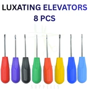 8Pcs Dental Luxating Root Elevators Multi Colors Tooth Extraction Oral Surgery