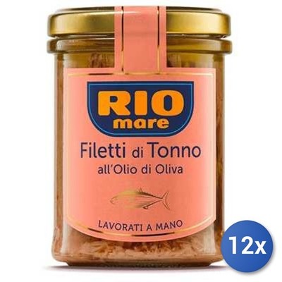12X Multipack Rio Mare Tuna In Oil 180G Fillets Glass