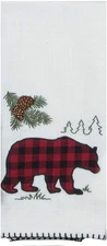 Kay Dee Designs Woodland Bear Applique Tea Kitchen Towel, 18" x 28", Various