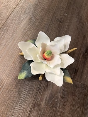 Andrea by Sadek Vintage Porcelain Figurine White Magnolia Flower