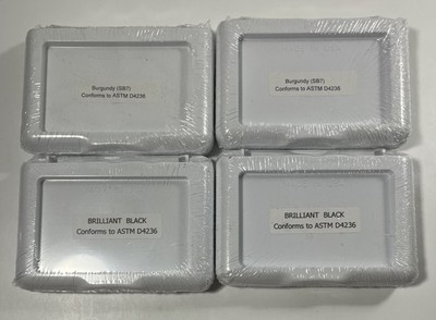 Lot of 4 Stamp Ink Pads Sealed Black Burgundy SB7 Made in USA