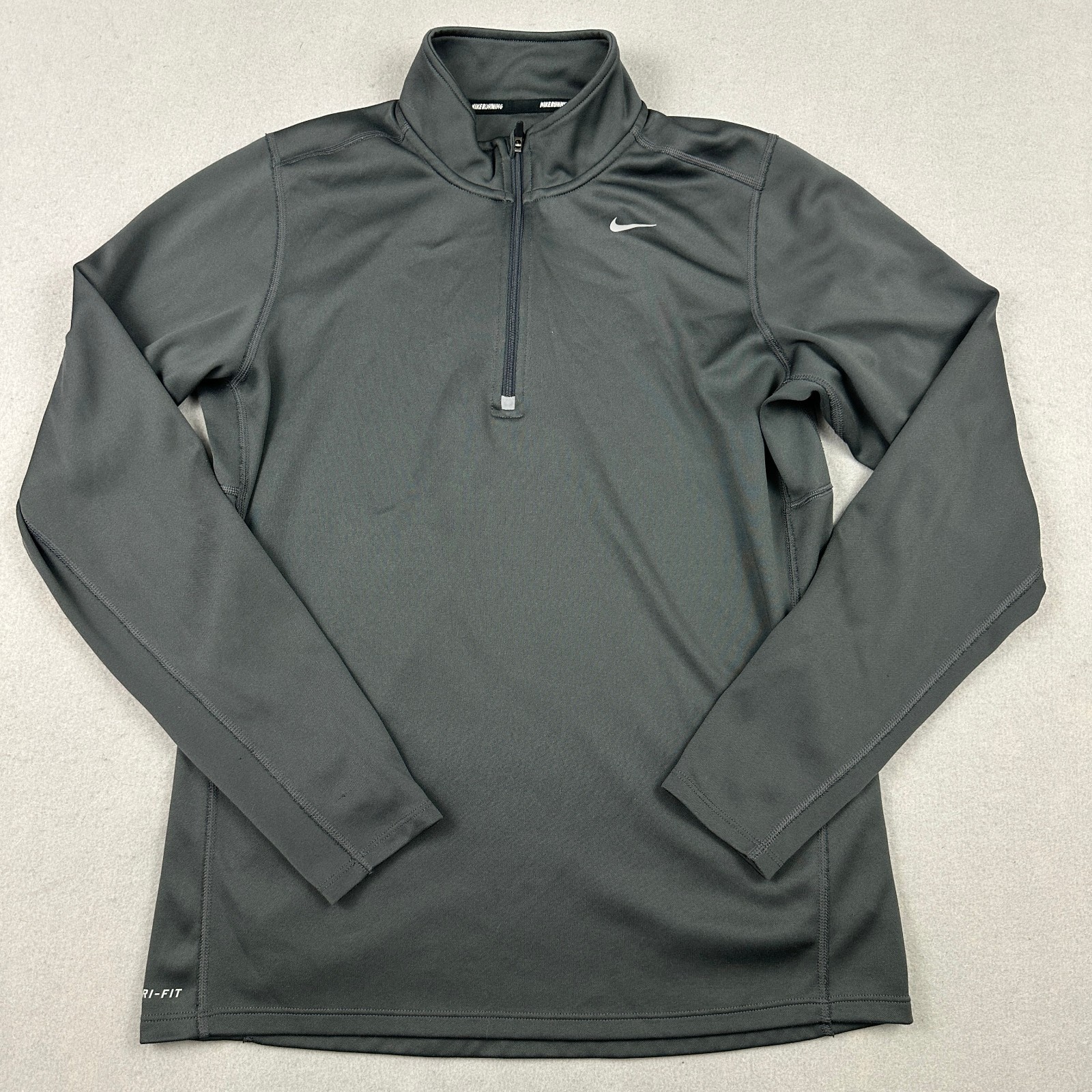 Nike Sweater Men Medium Gray Solid Running 1/4 Zi… - image 1