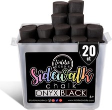 15Ct Bucket of Black  White Jumbo Sidewalk Chalk - Non-Toxic Sticks - Reusable