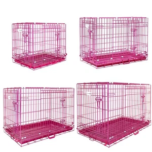 24/30/36/42 Dans la caisse rose pour chiens de petite taille, la caisse en métal nano-coté