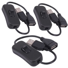 USB Cable 3-Pack USB Male to Female Extension Cord Inline Rocker On/Off Switch