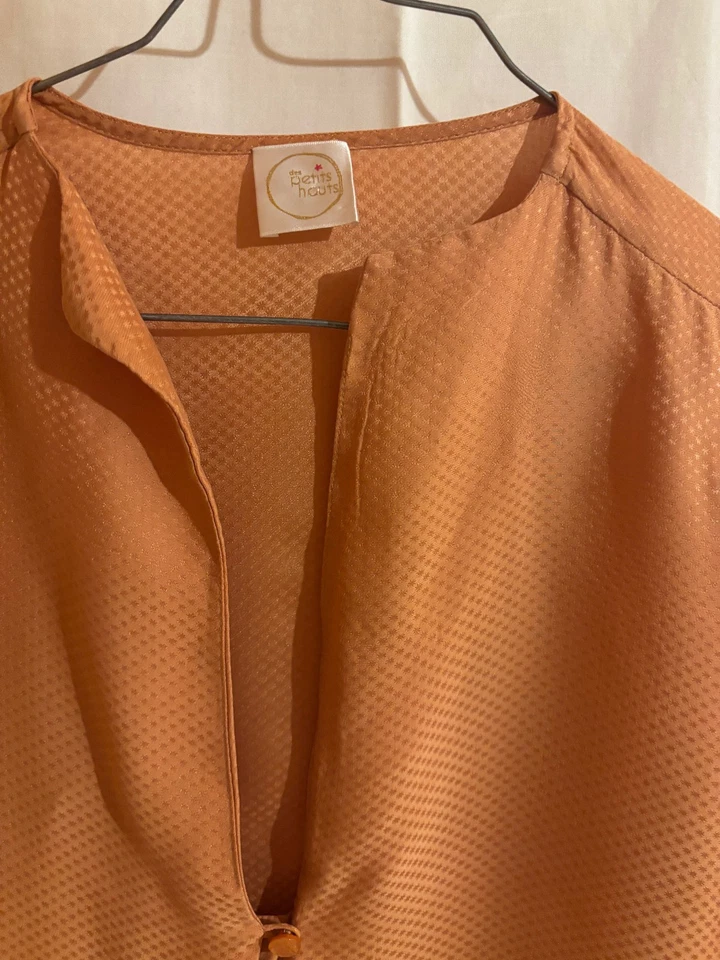 DES PETITS HAUTS blouse saumon taille 4 ou 40 manches 3/4 - Photo 2/4