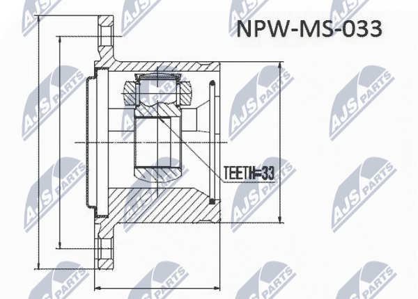 NTY NPW-MS-054 Gelenksatz, Antriebswelle Vorne Rechts FüR Mitsubishi-image